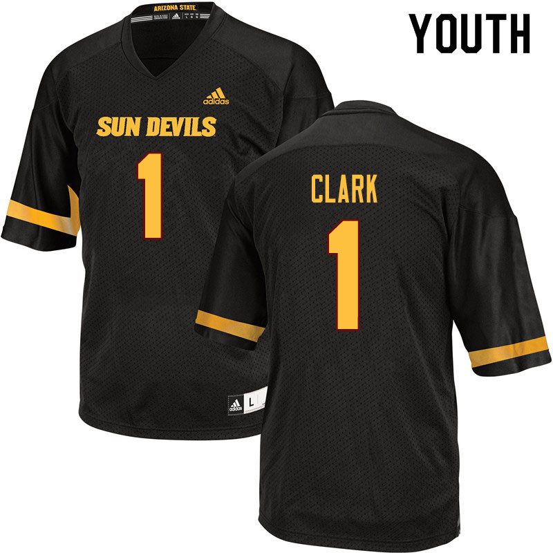 Youth #1 Jordan Clark Arizona State Sun Devils College Football Jerseys Sale-Black